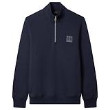 Thumbnail 1 of PS By Paul Smith Men's Stitch Stripe Zip Funnel Neck Sweatshirt - Navy