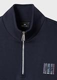Thumbnail 2 of PS By Paul Smith Men's Stitch Stripe Zip Funnel Neck Sweatshirt - Navy