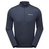 Thumbnail 1 of Montane Men's Dart Zip Neck Long Sleeved Baselayer - Eclipse Blue
