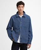 Thumbnail 2 of Barbour Men's Aickmen Textured Denim Overshirt - Indigo