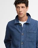 Thumbnail 5 of Barbour Men's Aickmen Textured Denim Overshirt - Indigo