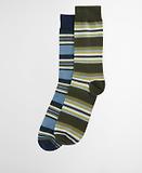 Thumbnail 5 of Barbour Men's Summer Stripe 2 Pack Socks - Olive/Navy Stripe