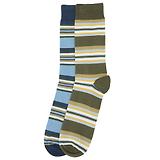 Thumbnail 1 of Barbour Men's Summer Stripe 2 Pack Socks - Olive/Navy Stripe