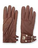 Thumbnail 1 of Holland Cooper Women's Monogram Leather Gloves - Tan