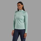 Thumbnail 2 of Montane Women's Dart Zip Neck Long Sleeved Baselayer - Sea Mist