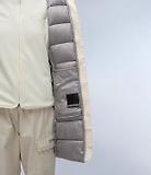 Thumbnail 7 of Napapijri Women's Aerons Rise Hooded Long Puffer Jacket - Beige Silver