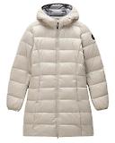 Thumbnail 1 of Napapijri Women's Aerons Rise Hooded Long Puffer Jacket - Beige Silver