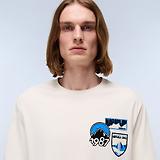 Thumbnail 4 of Napapijri Men's Montepianna Flock Print T-Shirt - Beige Dimity