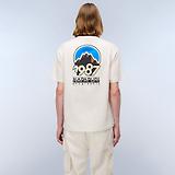 Thumbnail 2 of Napapijri Men's Montepianna Flock Print T-Shirt - Beige Dimity