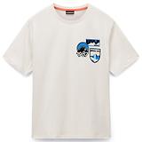 Thumbnail 1 of Napapijri Men's Montepianna Flock Print T-Shirt - Beige Dimity