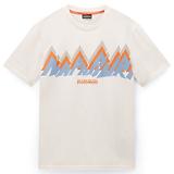 Thumbnail 1 of Napapijri Men's Fiemme Printed T-Shirt - Beige Dimity