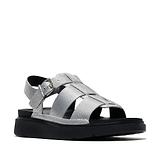 Thumbnail 6 of FitFlop Women's GEN-FF Tumbled-Leather Fisherman Sandals - Silver