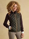 Thumbnail 2 of Joules Women's Braemar Luxe Showerproof Diamond Quilted Gilet - Khaki Green