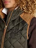 Thumbnail 7 of Joules Women's Braemar Luxe Showerproof Diamond Quilted Gilet - Khaki Green