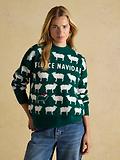 Thumbnail 2 of Joules Women's Fleece Navidad Intarsia Christmas Jumper - Green