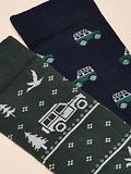 Thumbnail 2 of Joules Men's Kingsbury Socks 2 Pack UK 7-12 - Green/Navy