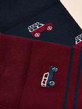 Thumbnail 2 of Joules Men's Kingsbury Socks 2 Pack UK 7-12 - Red/Blue