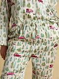 Thumbnail 6 of Joules Women's Bonnie Satin Pyjama Set - Cream/Land Rover
