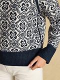 Thumbnail 6 of Joules Women's Addison Patterned Knitted Jumper with Detachable Roll Neck - Cream/Navy