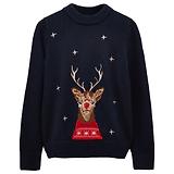 Thumbnail 1 of Joules Women's Noelle Reindeer Intarsia Knit Christmas Jumper - Navy