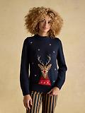 Thumbnail 2 of Joules Women's Noelle Reindeer Intarsia Knit Christmas Jumper - Navy