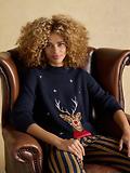 Thumbnail 8 of Joules Women's Noelle Reindeer Intarsia Knit Christmas Jumper - Navy