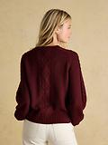 Thumbnail 3 of Joules Women's Rafferty Cable Knit Cardigan - Wine
