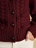 Thumbnail 7 of Joules Women's Rafferty Cable Knit Cardigan - Wine