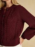 Thumbnail 8 of Joules Women's Rafferty Cable Knit Cardigan - Wine