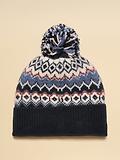 Thumbnail 2 of Joules Women's Kara Fairisle Bobble Beanie Hat - Navy