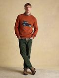 Thumbnail 4 of Joules Men's Off-Road Crew Neck Christmas Jumper - Orange