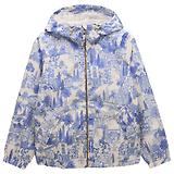 Thumbnail 1 of Joules Women's Rainly Waterproof Packable Raincoat with Hood - Cream & Blue
