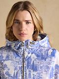 Thumbnail 7 of Joules Women's Rainly Waterproof Packable Raincoat with Hood - Cream & Blue