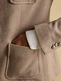 Thumbnail 6 of Joules Women's Albury Herringbone Jersey Tweed Blazer - Tan Brown