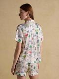 Thumbnail 2 of Joules Women's Fiesta Scene Short Satin Pyjama Set - Cream Bistro