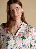 Thumbnail 4 of Joules Women's Fiesta Scene Short Satin Pyjama Set - Cream Bistro