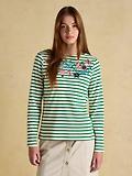 Thumbnail 2 of Joules Women's Christmas Harbour Boat Neck Breton Top - Green/White Bauble
