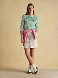 Thumbnail 4 of Joules Women's Christmas Harbour Boat Neck Breton Top - Green/White Bauble