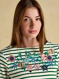Thumbnail 5 of Joules Women's Christmas Harbour Boat Neck Breton Top - Green/White Bauble