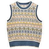 Thumbnail 1 of Joules Women's Birds & Bees Knitted Crew Neck Vest - Cream/Blue