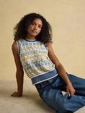 Thumbnail 6 of Joules Women's Birds & Bees Knitted Crew Neck Vest - Cream/Blue