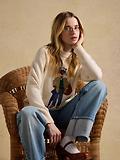 Thumbnail 4 of Joules Women's April Showers Jonty Fox Embroidered Crew Neck Jumper - Cream