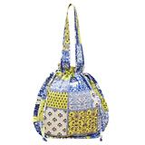 Thumbnail 1 of Joules Women's Nella Quilted Tote Bag - Yellow Blue Hotch Potch