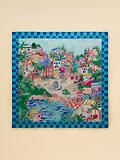 Thumbnail 8 of Joules Women's Bloomfield Square 100% Silk Scarf - Amalfi Scene