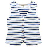 Thumbnail 1 of Joules Women's Premium Ribbed Jersey 100% Cotton Waistcoat - Blue Stripe