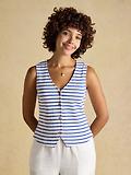 Thumbnail 2 of Joules Women's Premium Ribbed Jersey 100% Cotton Waistcoat - Blue Stripe