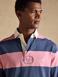 Thumbnail 6 of Joules Men's Striped Long Sleeve Rugby Shirt - Pink/Blue