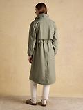 Thumbnail 3 of Joules Women's Hensley Longline Waterproof Coat with Packable Hood - Khaki Green