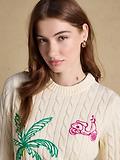 Thumbnail 5 of Joules Women's Palm Tree Jumper - Cream