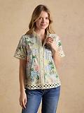 Thumbnail 2 of Joules Women's Isobel Crochet Trim Shirt - Coastal Scene Print